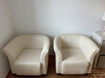 Poltrona eco pelle beige