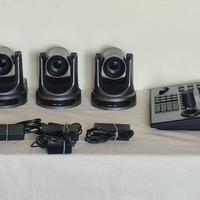 3x PTZOPTICS Streaming Telecamere + IP Controller