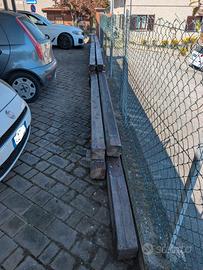 TRAVI IN LEGNO DI ABETE VERNICIATO CON PIASTRE IN