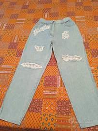 Jeans vintage ANDREA DAVIDcon toppe con lustrini