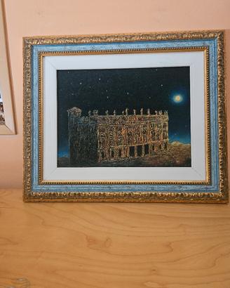 quadro dipinto olio su tela PALAZZO MADAMA Torino