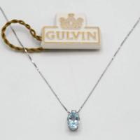 Collana in oro bianco 18 kt ,acqua marina E.120