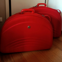 Set due valigie semirigide rosse