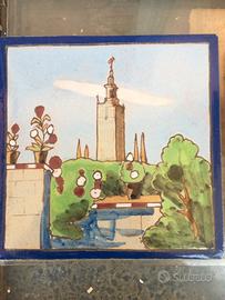 3 mattonelle ceramica Triana - Siviglia 1930