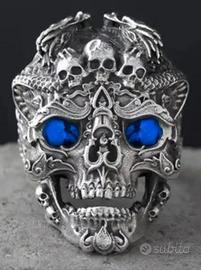 anello in acciaio teschio 