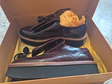 Stringate TOD'S t39.5 in pelle colore bordeau