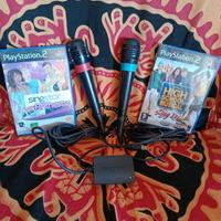 Coppia microfoni singstar ps2 PS3 + 2 giochi sings