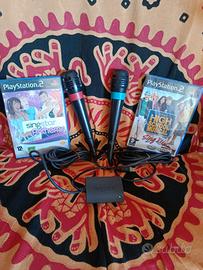 Coppia microfoni singstar ps2 PS3 + 2 giochi sings