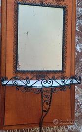 Specchio +  Consolle in  Ferro Battuto Vintage
