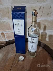 bottiglia vuota e astuccio "The Macallan 15"