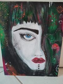 Quadro originale su tela-ritratto astratto