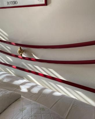 Letto matrimoniale ottone laccato rosso