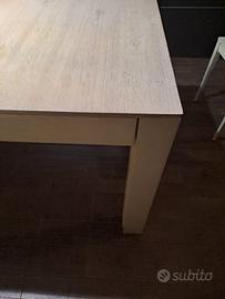 tavolo legno massello rovere sbiancato