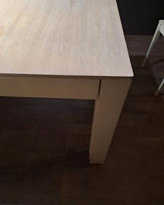 tavolo legno massello rovere sbiancato