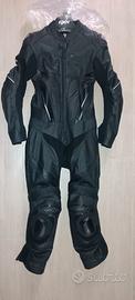 Tuta moto intera traforata con gobba in pelle TG S