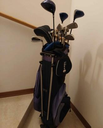 Borsa da golf con 13 mazze da golf e2 coprimazze