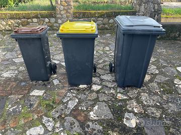 3 bidoni con ruote euro 100