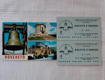 Rovereto Anni 70 Cartolina + 2 Biglietti Ingresso