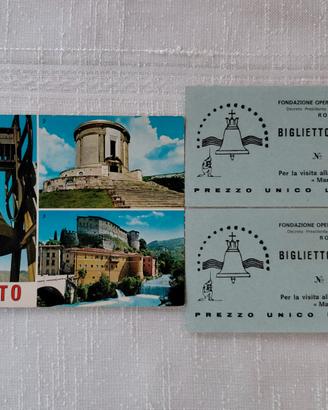 Rovereto Anni 70 Cartolina + 2 Biglietti Ingresso
