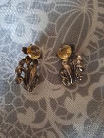 Orecchini vintage in argentone, disegno primi '900