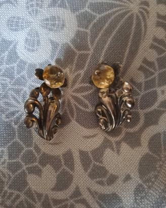 Orecchini vintage in argentone, disegno primi '900