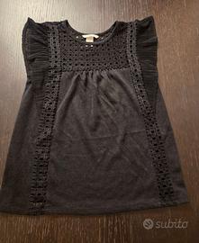 Top nero H&M con pizzo e volant