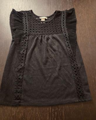 Top nero H&M con pizzo e volant