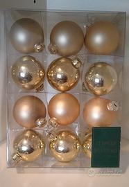 n. 12 sfere di vetro colore oro diametro 5cm 