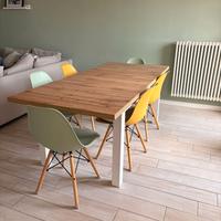 Tavolo Moderno Effetto Rovere e Bianco