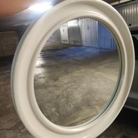 specchio carrara e Matta rotondo bianco 