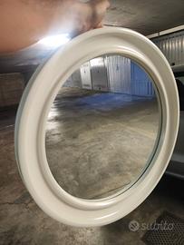 specchio carrara e Matta rotondo bianco 