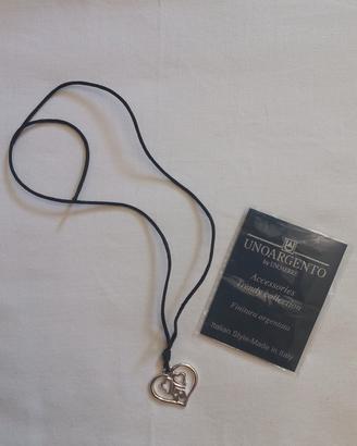Collana ciondolo due cuori e una capanna