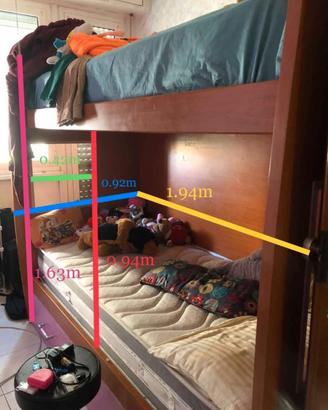 Letto a castello 3 posti 