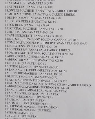 attrezzatura palestra body Building 