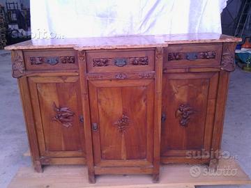 Credenzone Liberty con piano in rosso verona