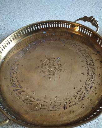 vassoio ottone vintage 