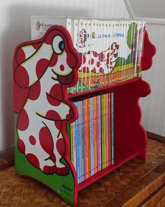 Mini libreria con dvd e libri della Pimpa
