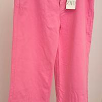 Pantaloni dritti fucsia a vita bassa