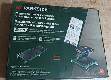Parkside carrello manutenzione a 6 ruote- sgabello