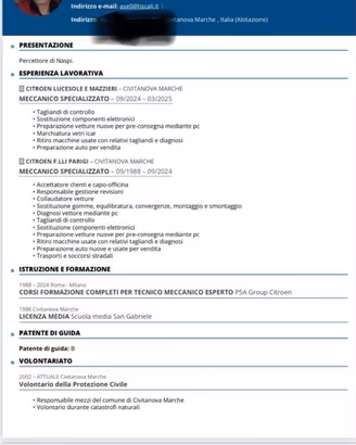Sono disponibile lavoro meccanico tecnico esperto