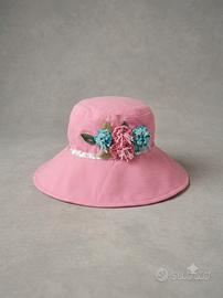 cappello di cotone rosa con pailettes
