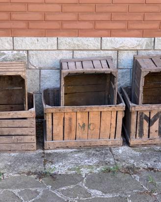 6 Casse in legno pesante d'epoca anni '50/60