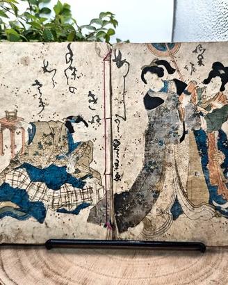 Libro Giappone Xilografia Edo 1800 Illustrato