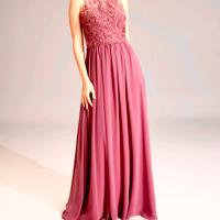 Abito lungo da cerimonia rosa tg.XL