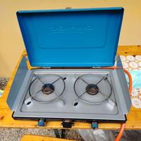 Gas a due fuochi più tavolino supporto