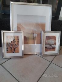 3 cornici metalliche ikea con stampe