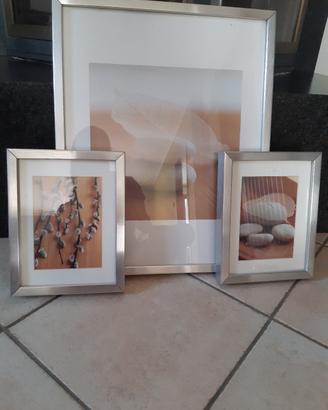 3 cornici metalliche ikea con stampe