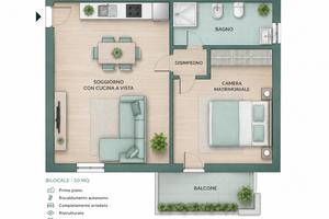 Bilocale con balcone ad Agrate Brianza