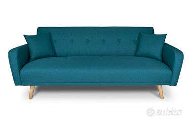Divano letto 3 posti   blu petrolio SAMIRA