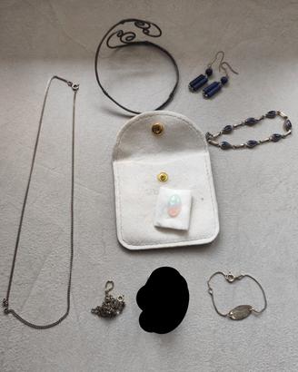 lotto bigiotteria argento e opale